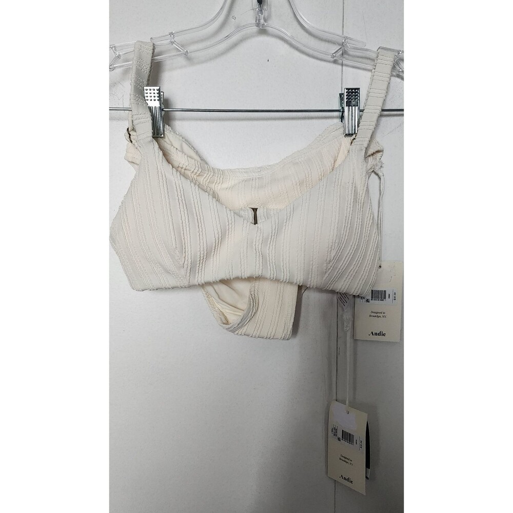 Andie Target  Ivory Ribbed 2-Piece Bikini Set XS Bralette Lined NWT coquette